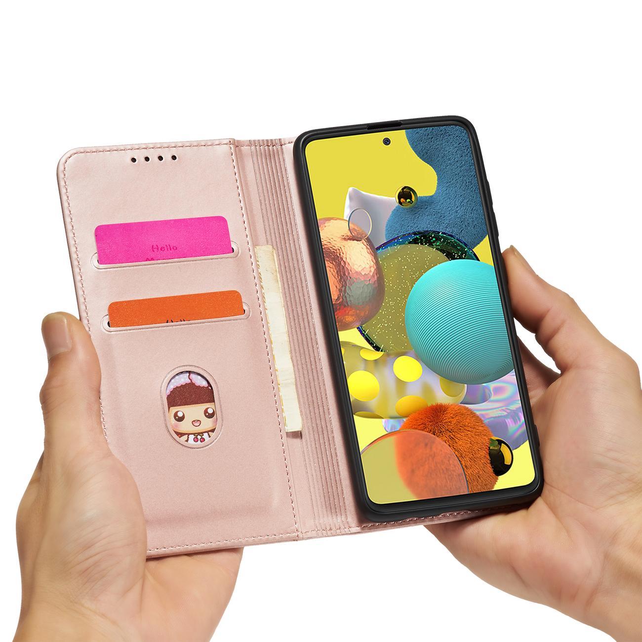 Magnet Card Case dėklas Samsung Galaxy A13 5G – rožinis -- Samsung Galaxy A13