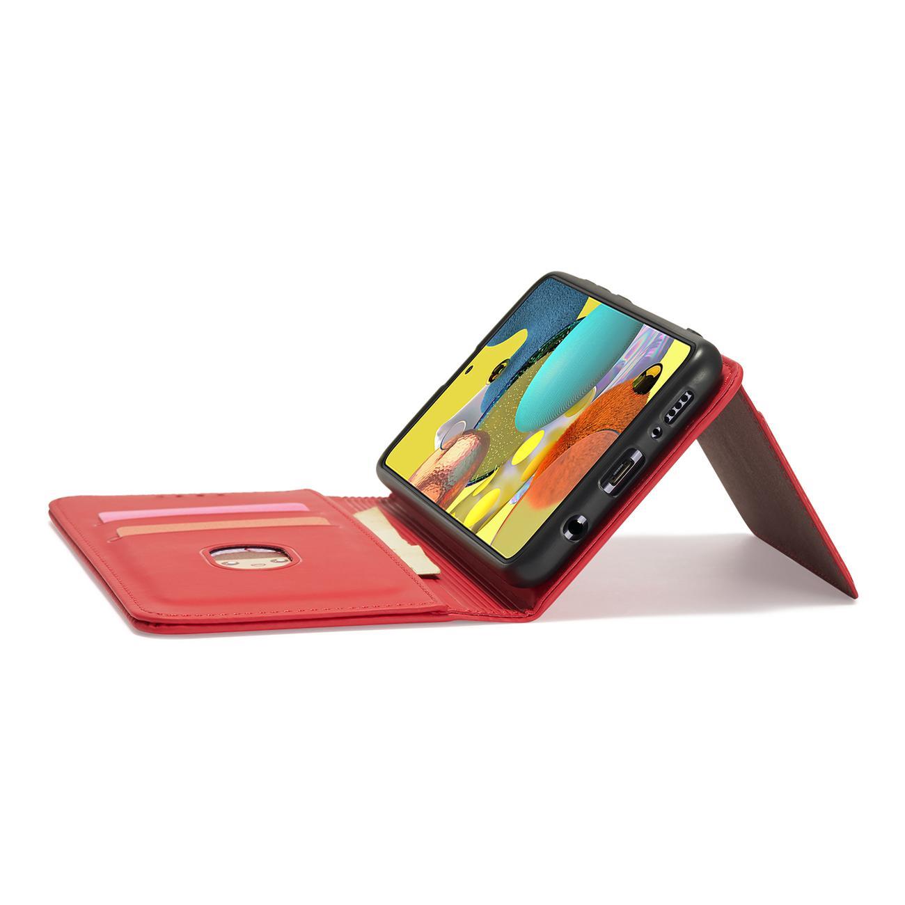 Magnet Card Case dėklas Samsung Galaxy A13 5G – raudonas -- Samsung Galaxy A13