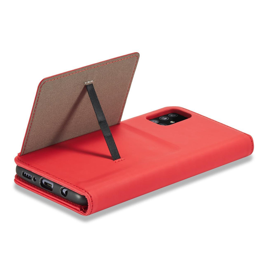 Magnet Card Case dėklas Samsung Galaxy A13 5G – raudonas -- Samsung Galaxy A13