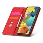 Magnet Card Case dėklas Samsung Galaxy A13 5G – raudonas -- Samsung Galaxy A13