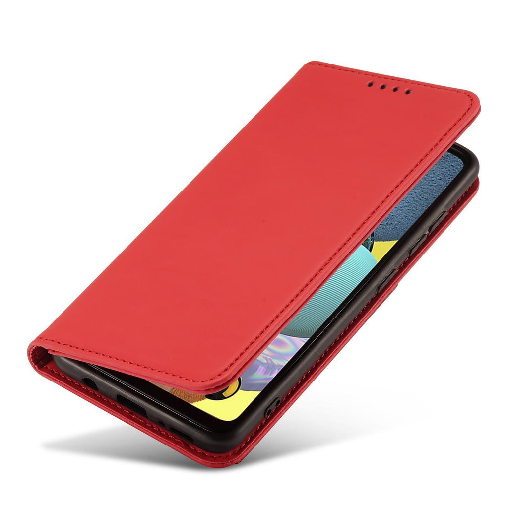 Magnet Card Case dėklas Samsung Galaxy A13 5G – raudonas -- Samsung Galaxy A13