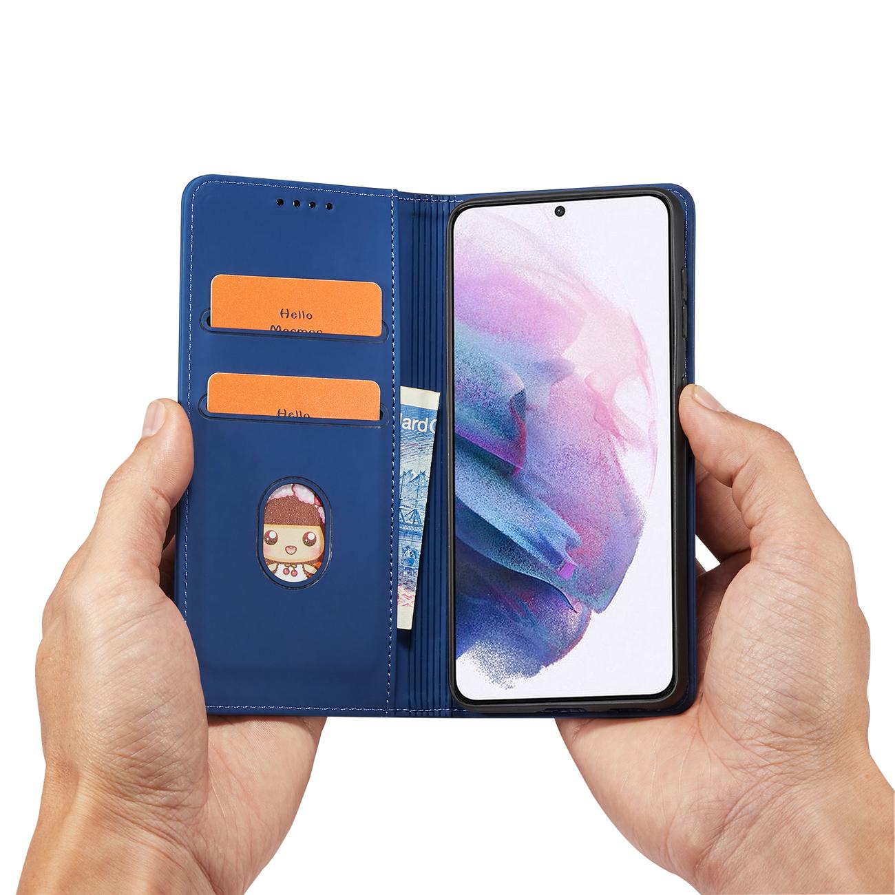 Magnet Card Case dėklas Samsung Galaxy S22+ – mėlynas -- Samsung Galaxy S22+