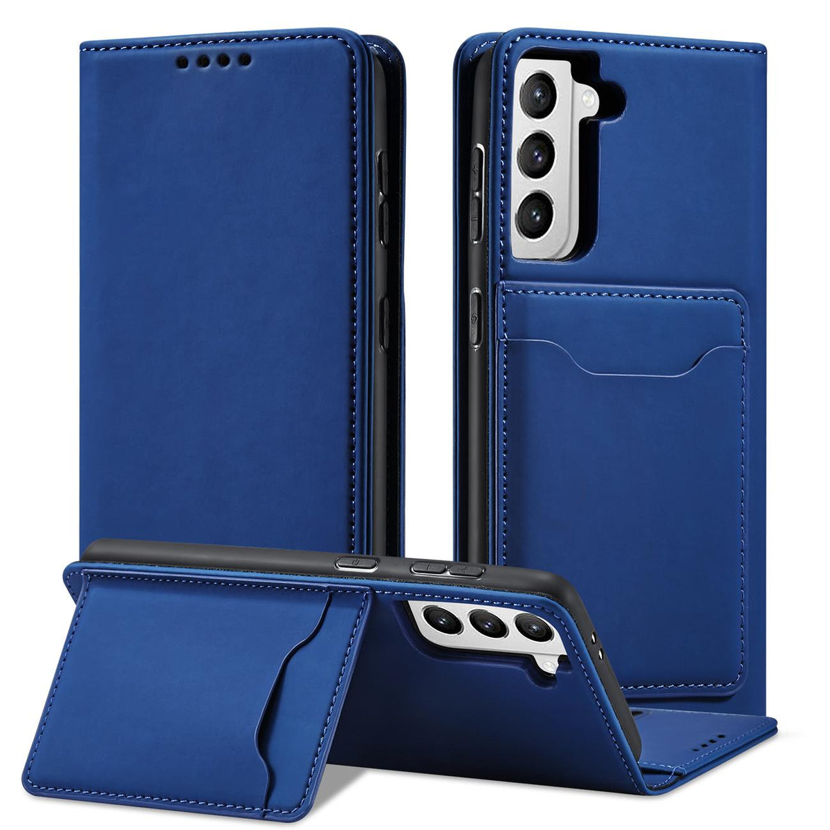 Magnet Card Case dėklas Samsung Galaxy S22+ – mėlynas -- Samsung Galaxy S22+