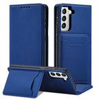 Magnet Card Case dėklas Samsung Galaxy S22+ – mėlynas -- Samsung Galaxy S22+