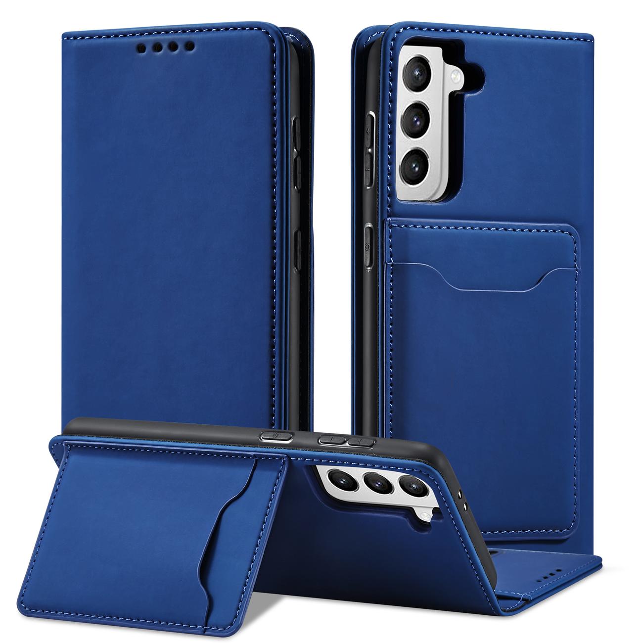 Magnet Card Case dėklas Samsung Galaxy S22+ – mėlynas -- Samsung Galaxy S22+