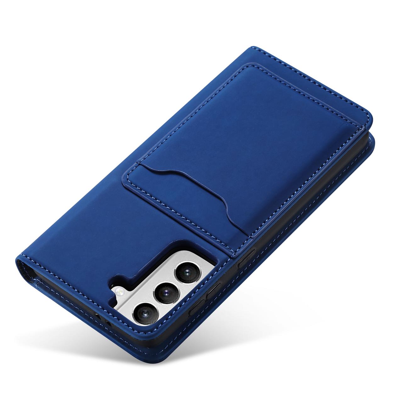 Magnet Card Case dėklas Samsung Galaxy S22+ – mėlynas -- Samsung Galaxy S22+