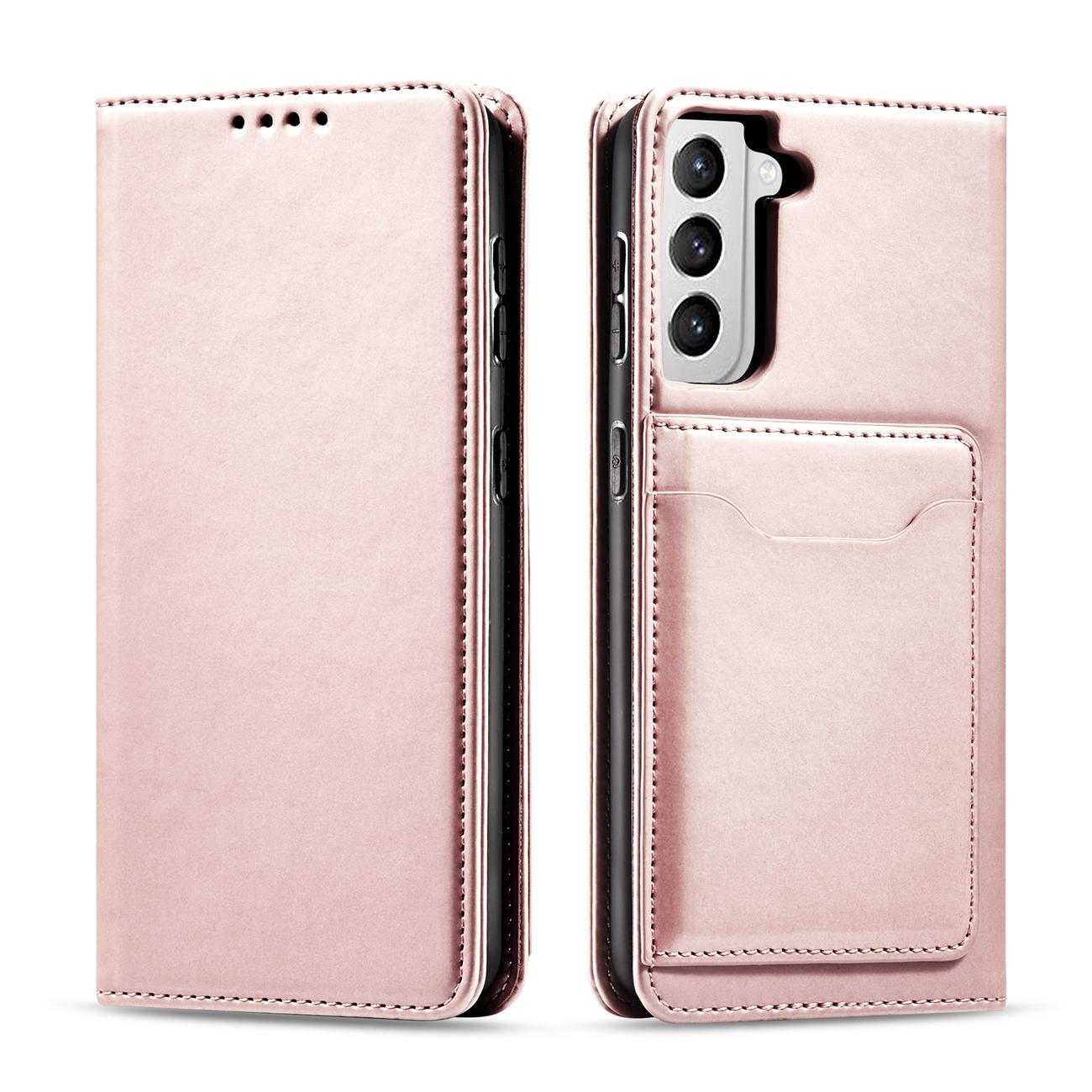 Magnet Card Case dėklas Samsung Galaxy S22+ – rožinis -- Samsung Galaxy S22+