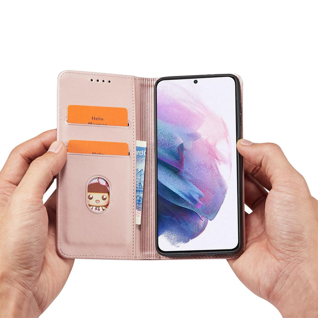 Magnet Card Case dėklas Samsung Galaxy S22+ – rožinis -- Samsung Galaxy S22+