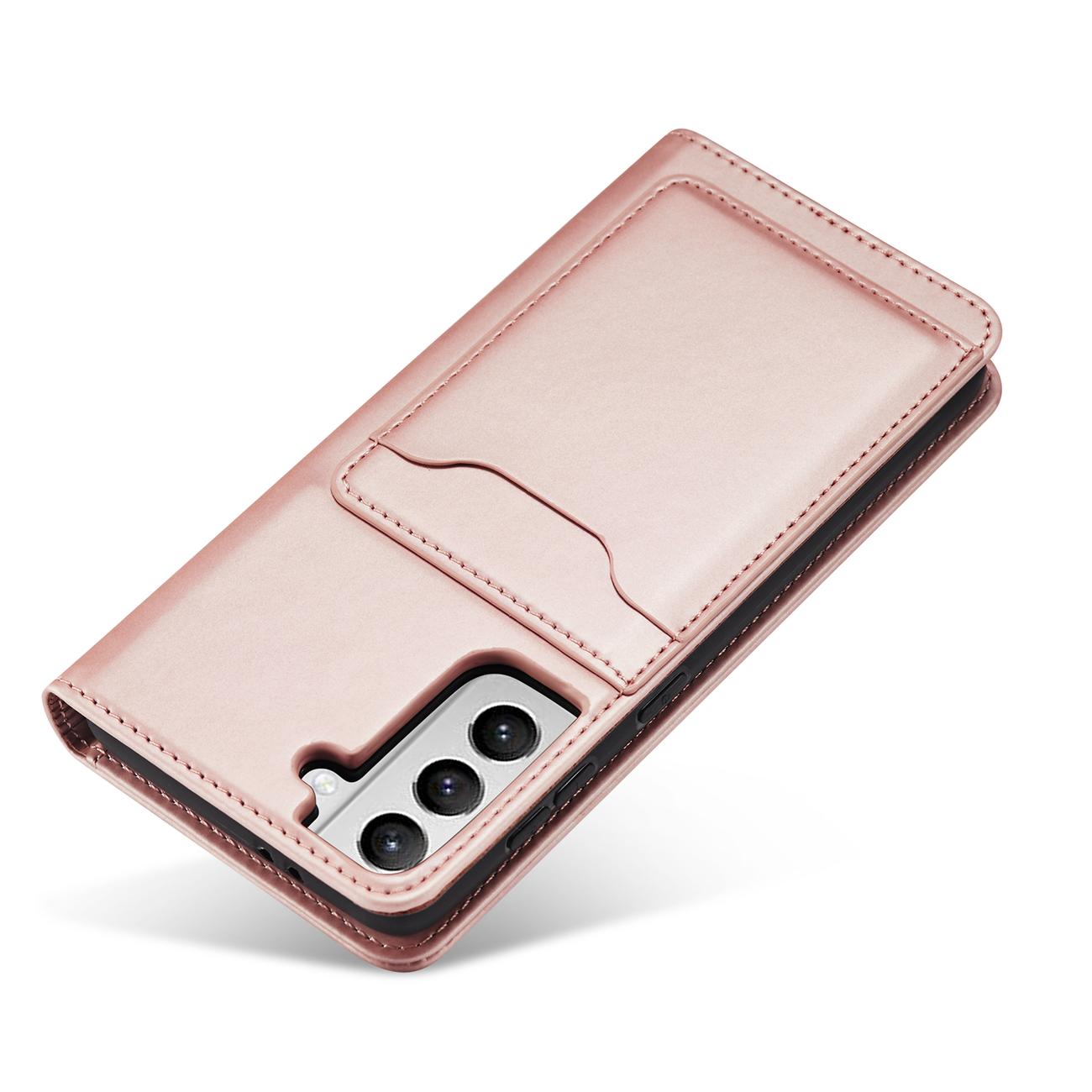 Magnet Card Case dėklas Samsung Galaxy S22+ – rožinis -- Samsung Galaxy S22+