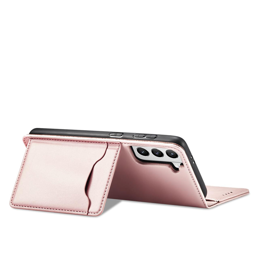 Magnet Card Case dėklas Samsung Galaxy S22+ – rožinis -- Samsung Galaxy S22+