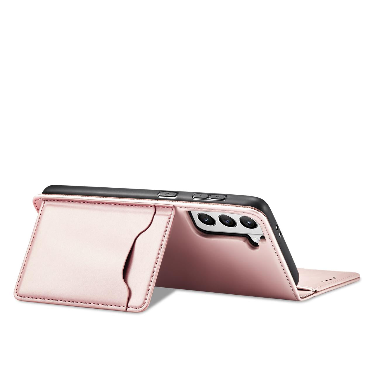 Magnet Card Case dėklas Samsung Galaxy S22+ – rožinis -- Samsung Galaxy S22+