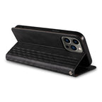 Magnetinis piniginės dėklas iPhone 13 Pro Max – juodas