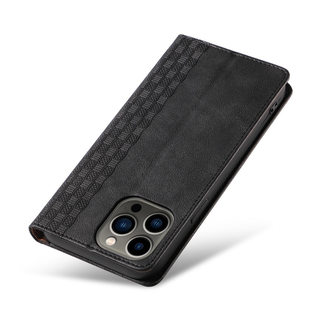Magnetinis piniginės dėklas iPhone 13 Pro Max – juodas