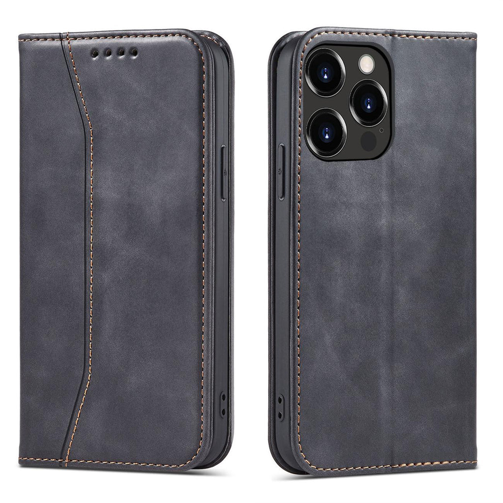 Magnet Fancy dėklas iPhone 13 Pro Max – juodas, piniginė
