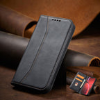 Magnet Fancy dėklas iPhone 13 Pro Max – juodas, piniginė