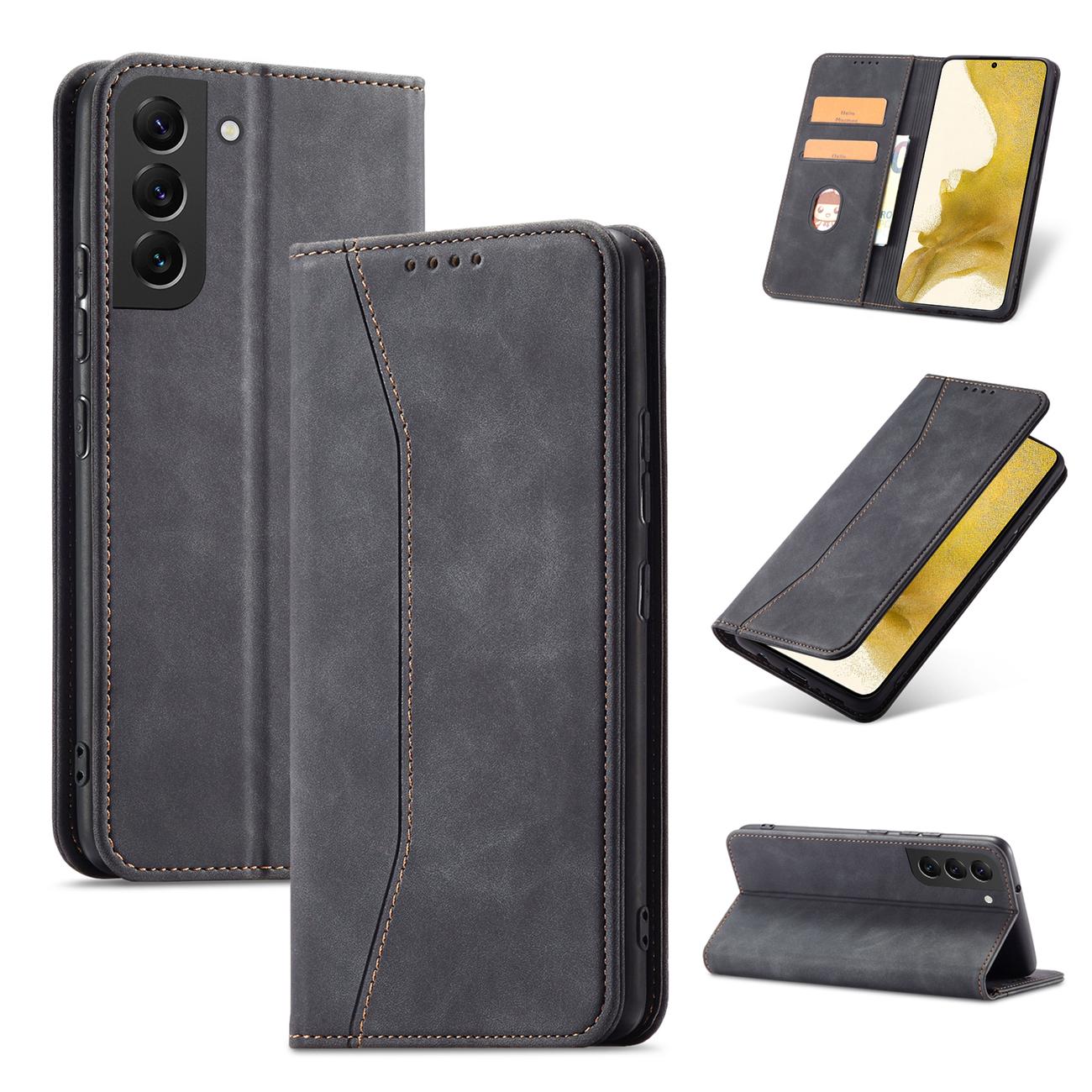 Magnet Fancy Case dėklas Samsung Galaxy S22+ – juodas -- Samsung Galaxy S22+