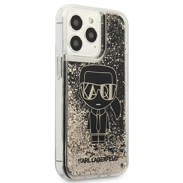 Karl Lagerfeld Liquid Glitter dėklas iPhone 13 Pro Max – juodas