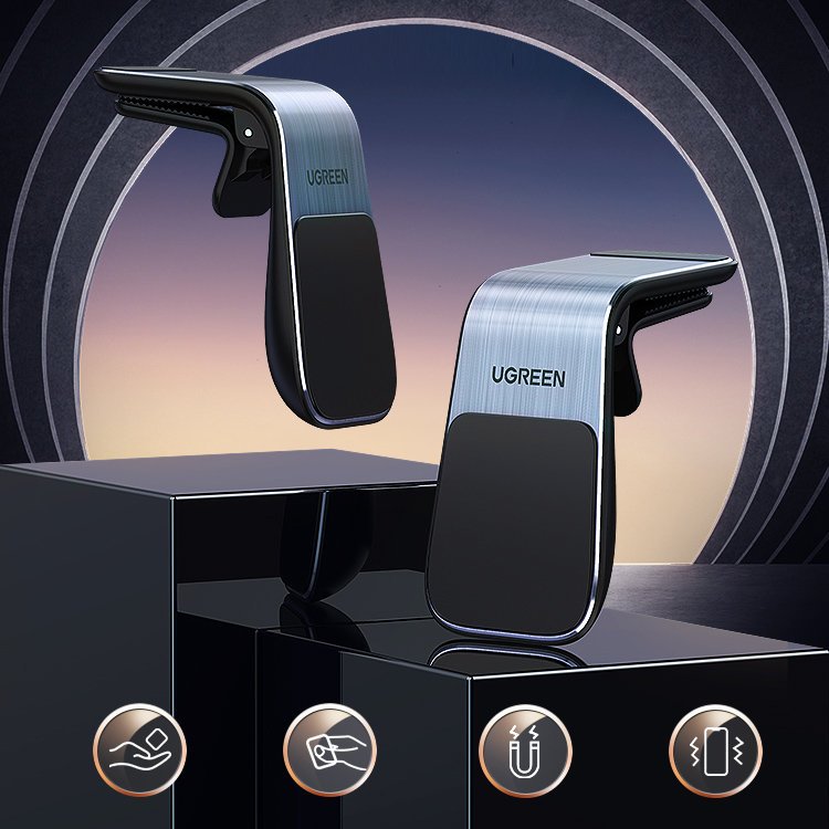 Ugreen magnetinis automobilinis laikiklis ventiliacijos grotelėms, sidabrinis (LP290) -- Cell phone holders