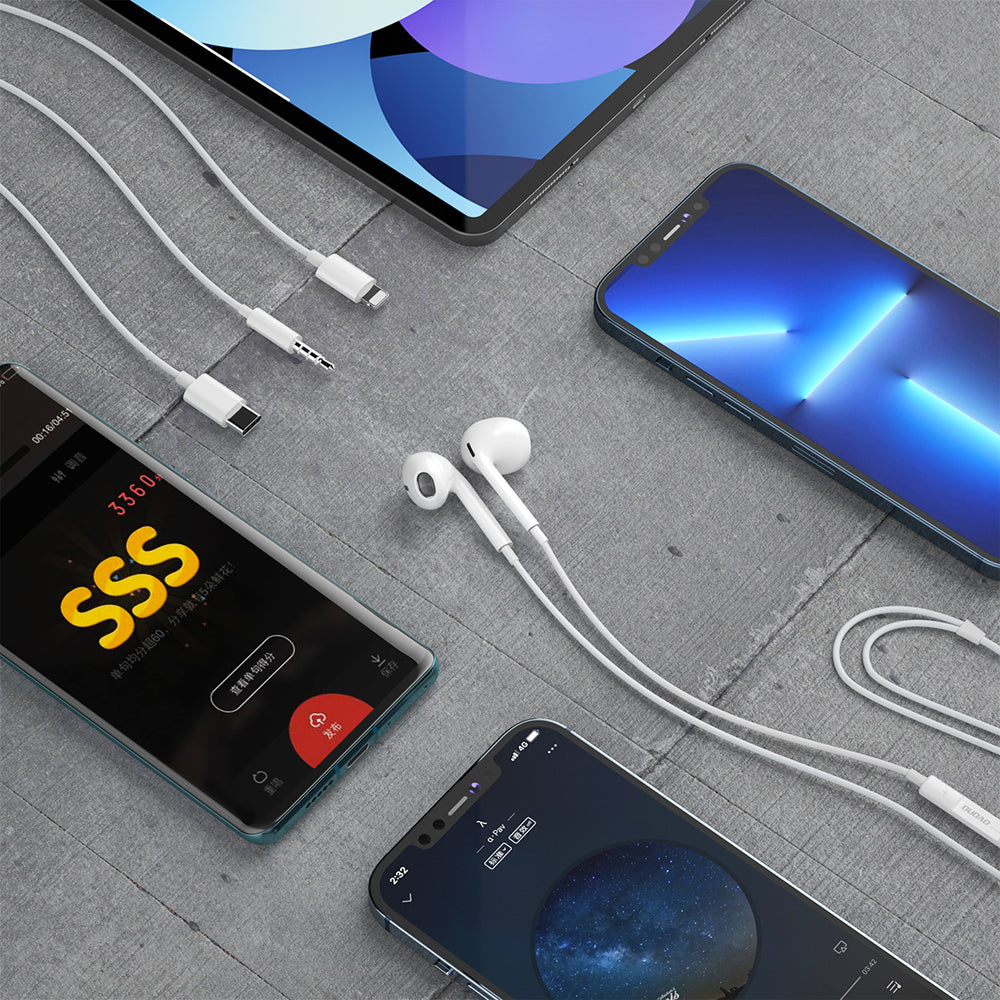 Dudao į ausis įdedamos ausinės su 3,5 mm mini lizdo jungtimi balta (X14PRO)