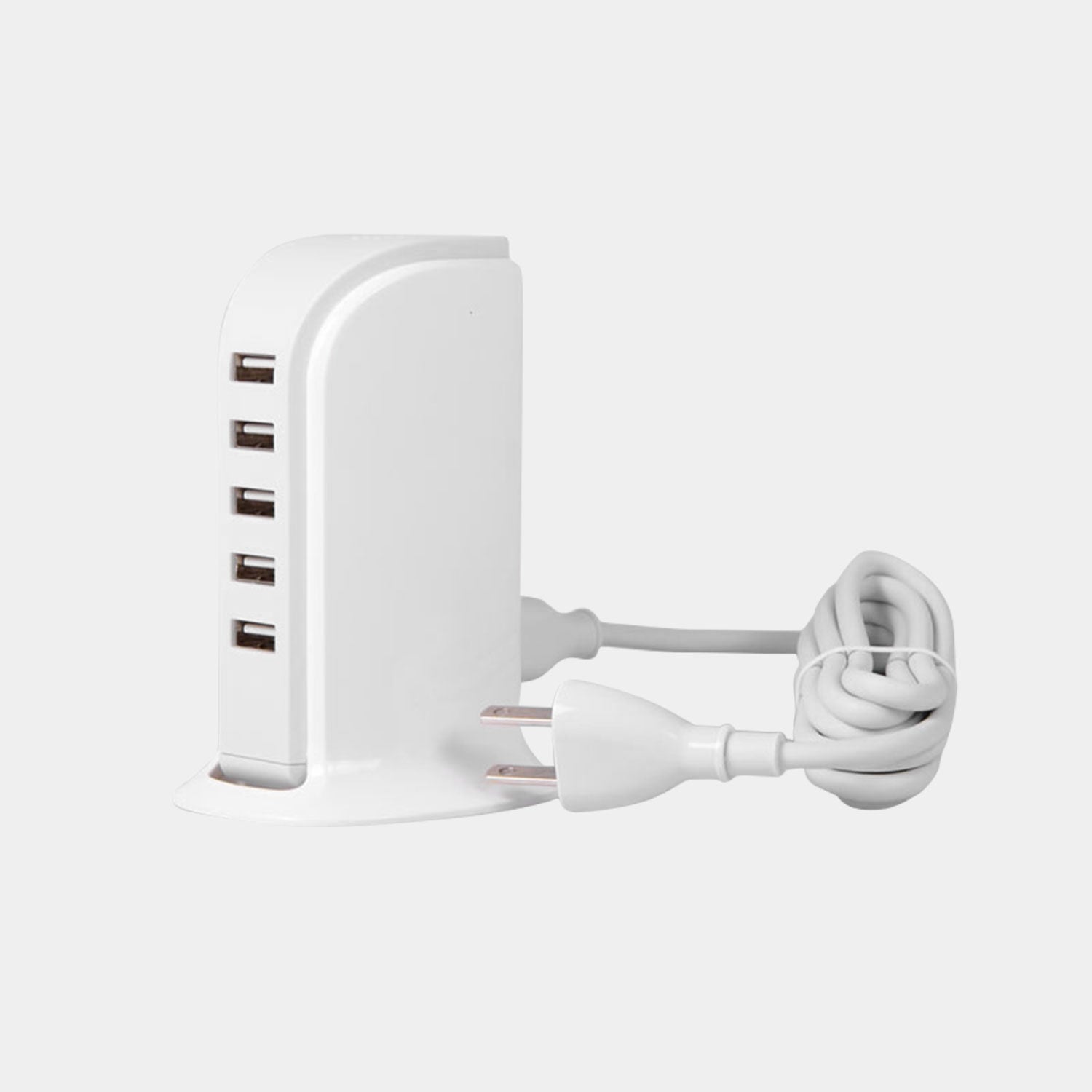 Dudao USB įkroviklis A5EU 5x USB su integruotu EU maitinimo laidu - baltas