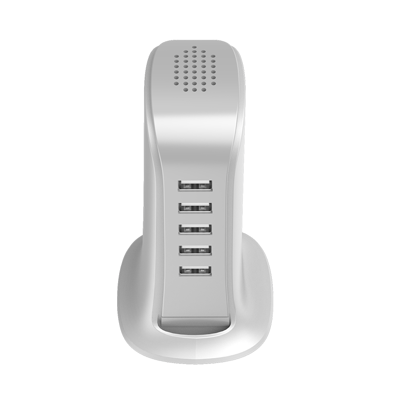 Dudao USB įkroviklis A5EU 5x USB su integruotu EU maitinimo laidu - baltas