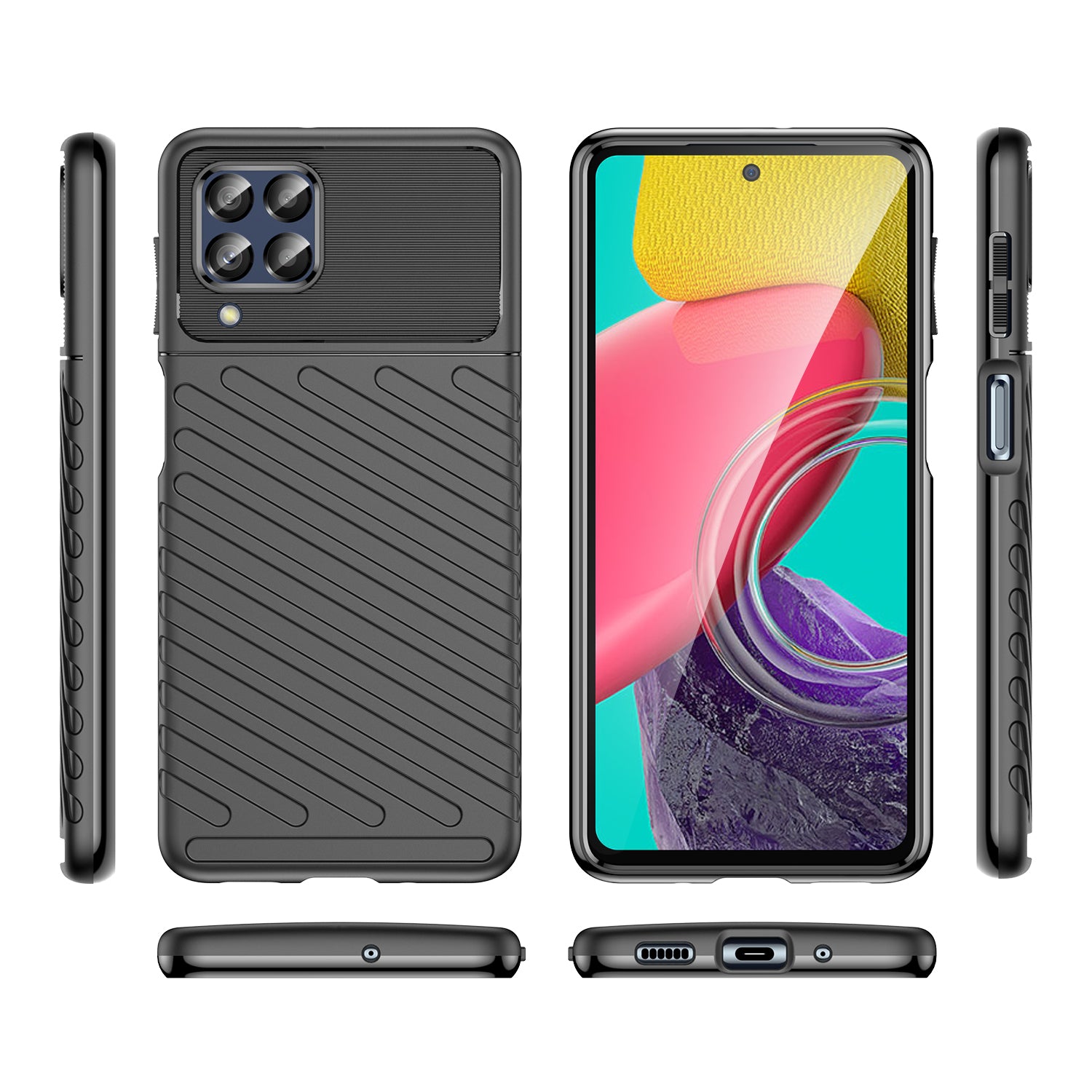 Thunder Case dėklas Samsung Galaxy M53 5G – juodas -- Samsung Galaxy M53