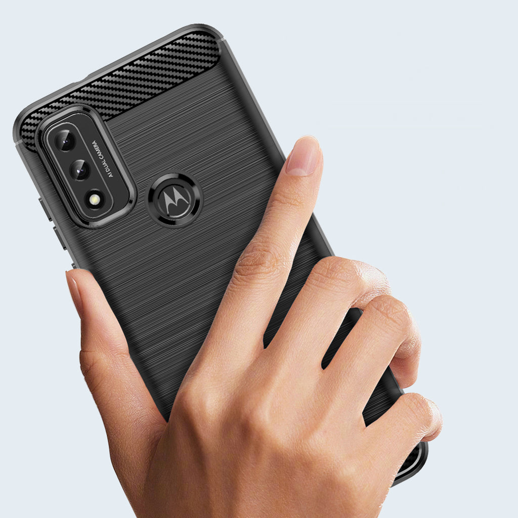 Carbon Case Flexible Cover Sleeve Motorola Moto G Play 2022 juoda -- Cell phone cases and covers
