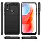 Carbon Case Flexible Cover Sleeve Motorola Moto G Play 2022 juoda -- Cell phone cases and covers
