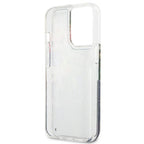 Guess Flower Liquid Glitter dėklas iPhone 13/13 Pro – mėlynas -- iPhone 13 Pro