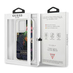 Guess Flower Liquid Glitter dėklas iPhone 13/13 Pro – mėlynas -- iPhone 13 Pro