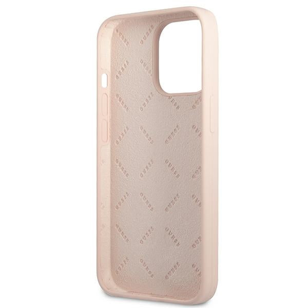 Guess silikoninis dėklas iPhone 13/13 Pro – rožinis