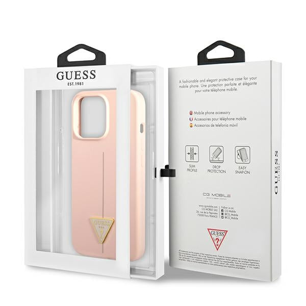 Guess silikoninis dėklas iPhone 13/13 Pro – rožinis