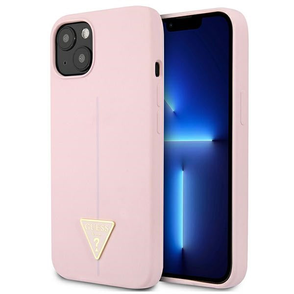 Guess Silicone Triangle dėklas iPhone 13 mini 5.4" – violetinis -- iPhone 13 Mini