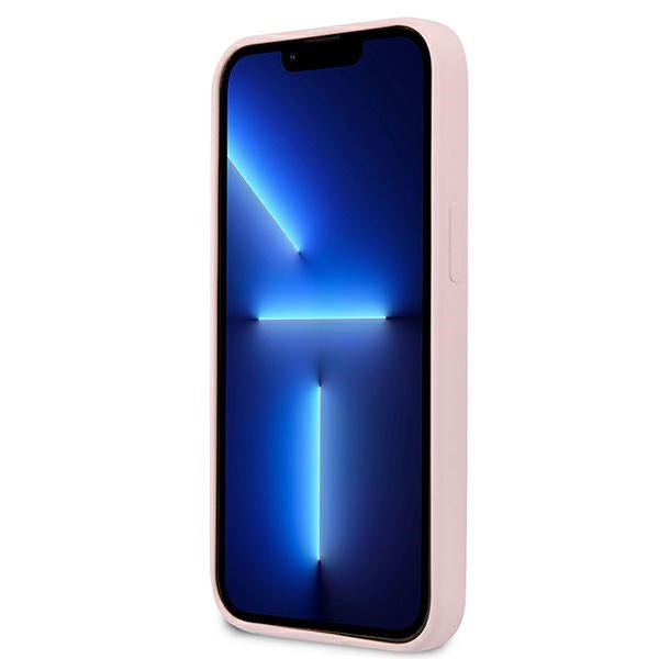 Guess Silicone Triangle dėklas iPhone 13 mini 5.4" – violetinis -- iPhone 13 Mini