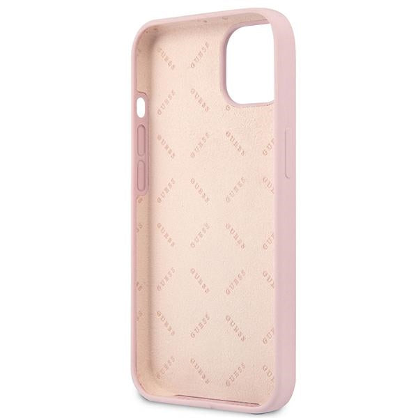 Guess Silicone Triangle dėklas iPhone 13 mini 5.4" – violetinis -- iPhone 13 Mini