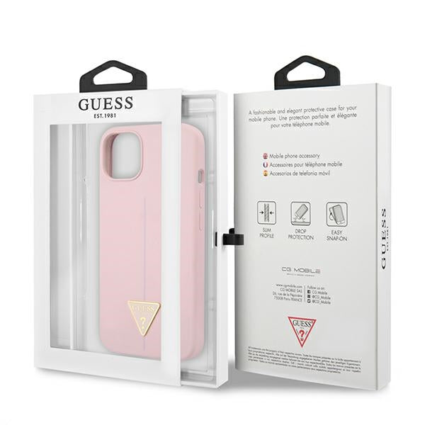 Guess Silicone Triangle dėklas iPhone 13 mini 5.4" – violetinis -- iPhone 13 Mini