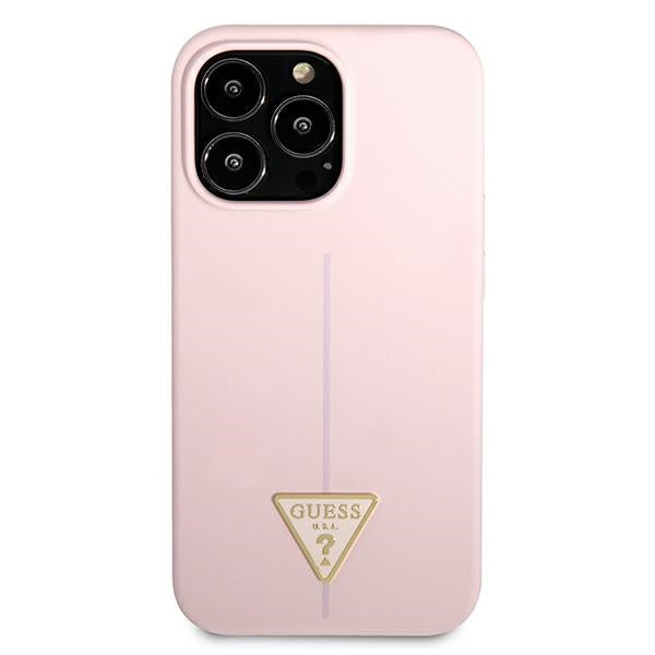 Guess GUHCP13XSLTGU iPhone 13 Pro Max 6.7" purpurinė / purpurinė kieta dėklas Silicone Triangle