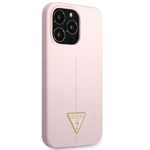 Guess GUHCP13XSLTGU iPhone 13 Pro Max 6.7" purpurinė / purpurinė kieta dėklas Silicone Triangle