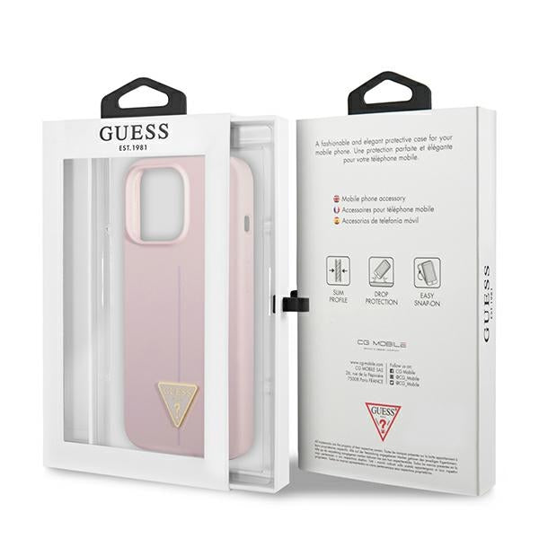Guess GUHCP13XSLTGU iPhone 13 Pro Max 6.7" purpurinė / purpurinė kieta dėklas Silicone Triangle
