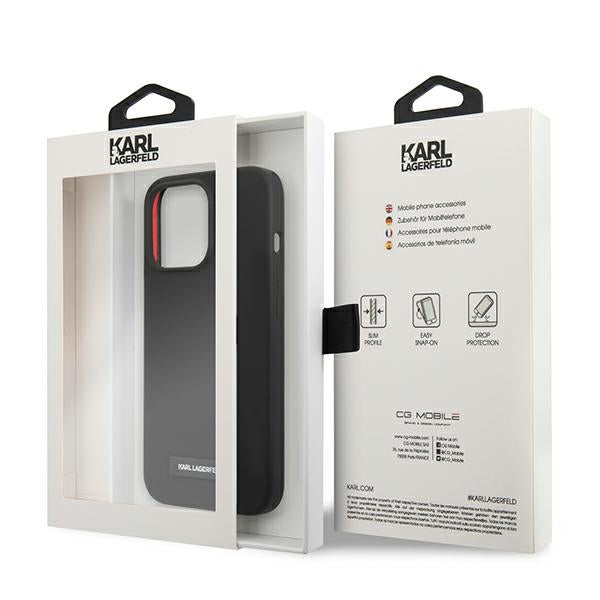 Karl Lagerfeld silikoninis dėklas iPhone 13/13 Pro – juodas