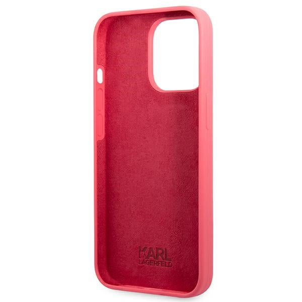 Karl Lagerfeld silikoninis dėklas iPhone 13 Pro Max – fuksija