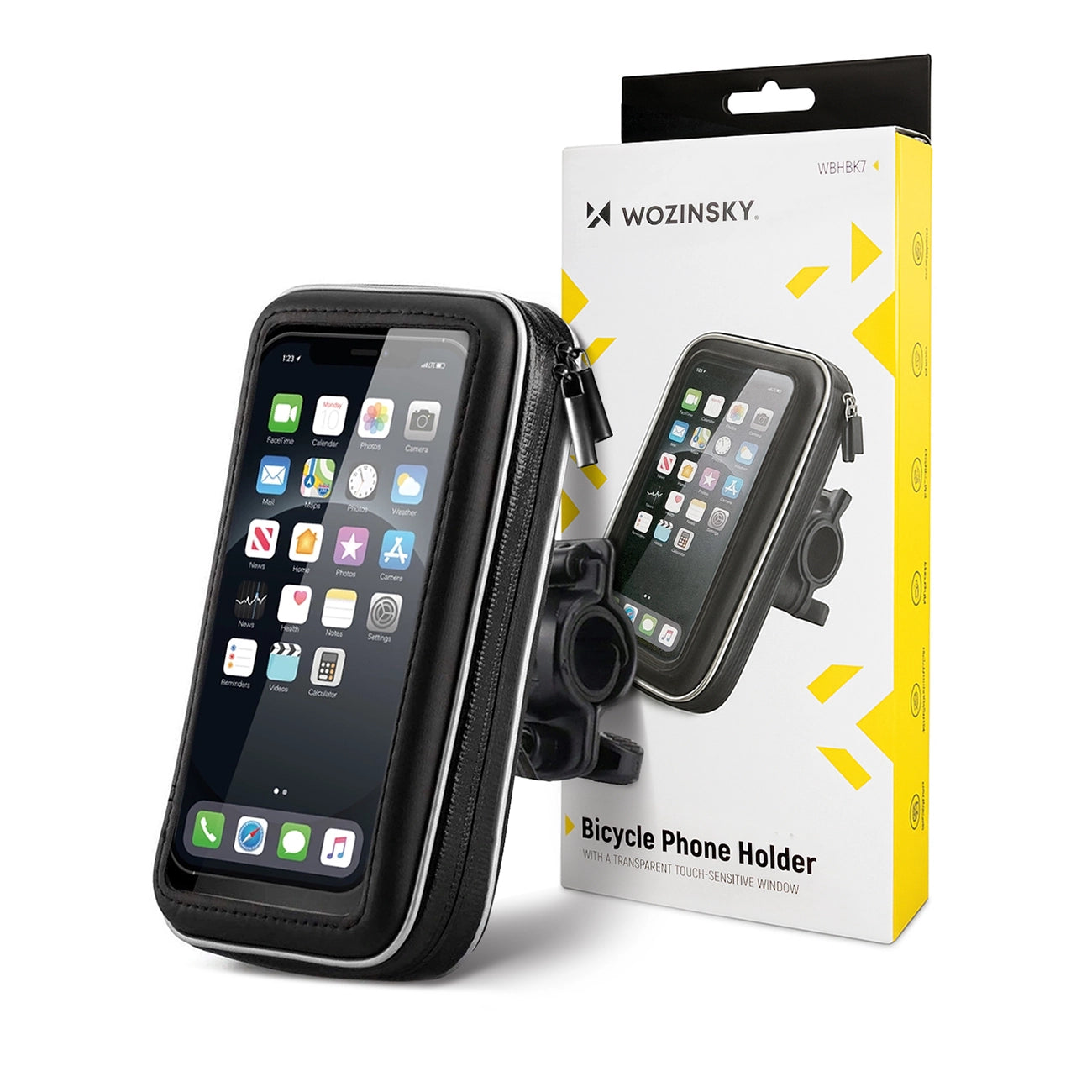 Wozinsky telefono laikiklis dviračiui ir moto – juodas -- Cell phone cases and covers
