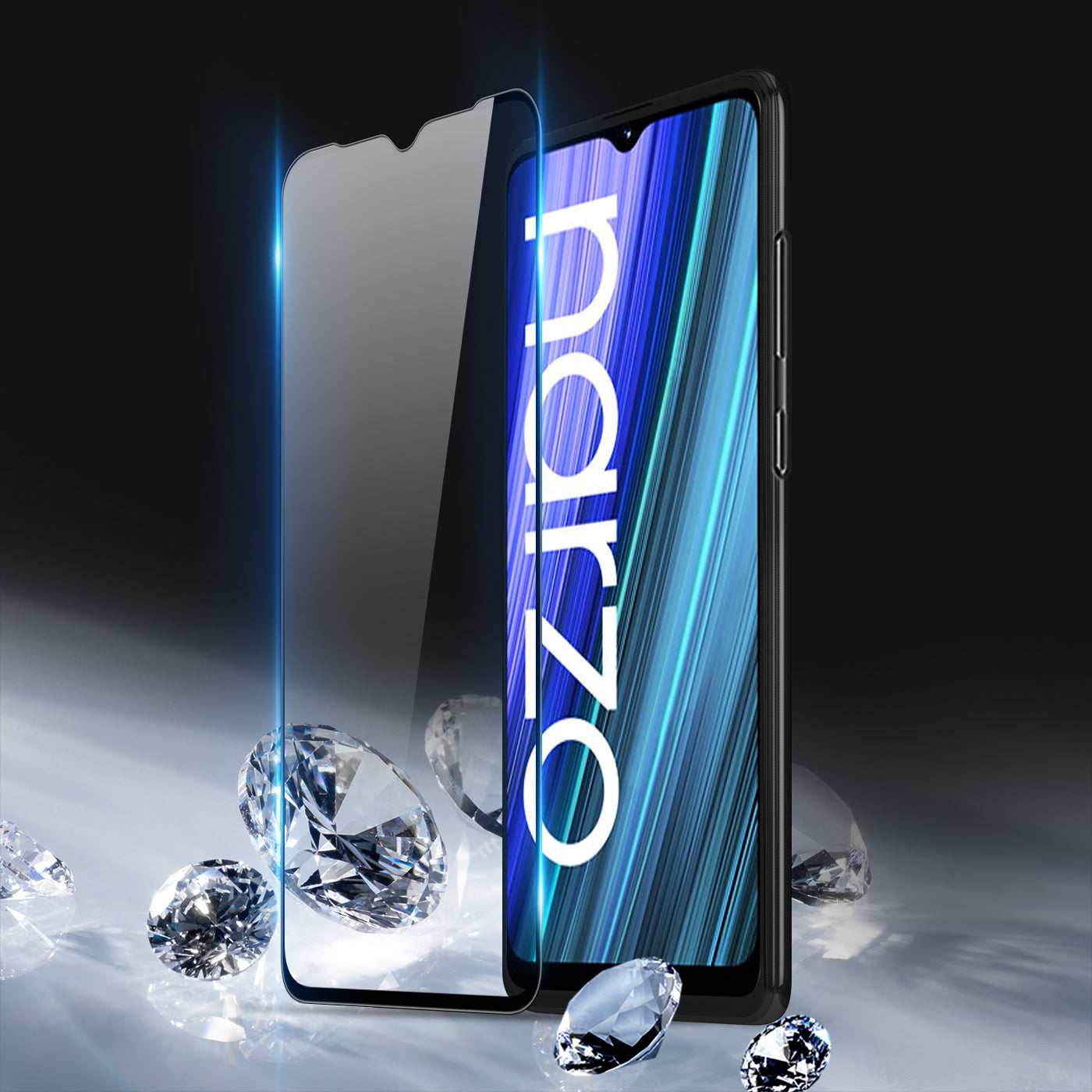 Dux Ducis 9D stiklas Realme Narzo 50A – juodas -- Realme Narzo 50A