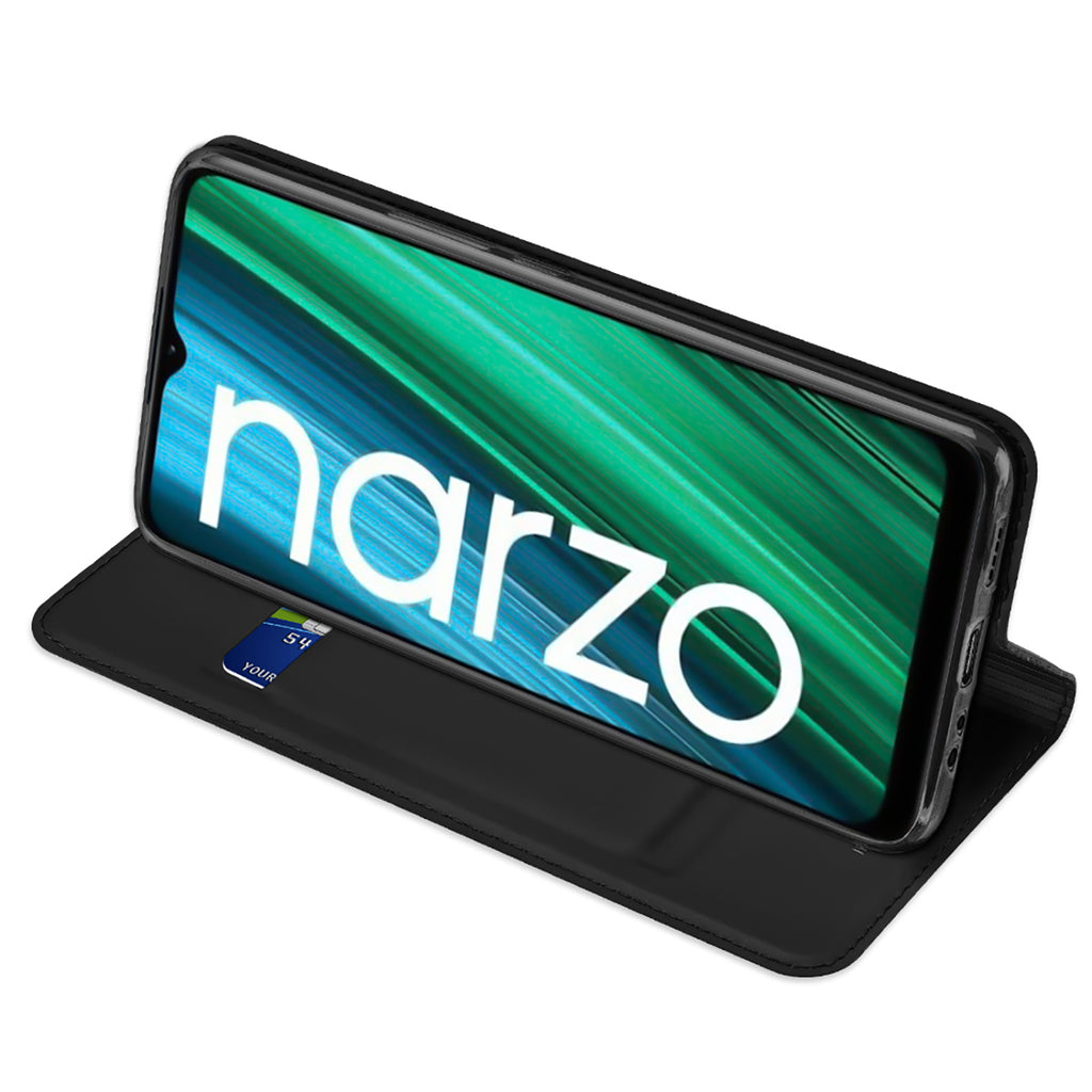 Dux Ducis Skin Pro atverčiamas dėklas Realme Narzo 50A – juodas -- Realme Narzo 50A