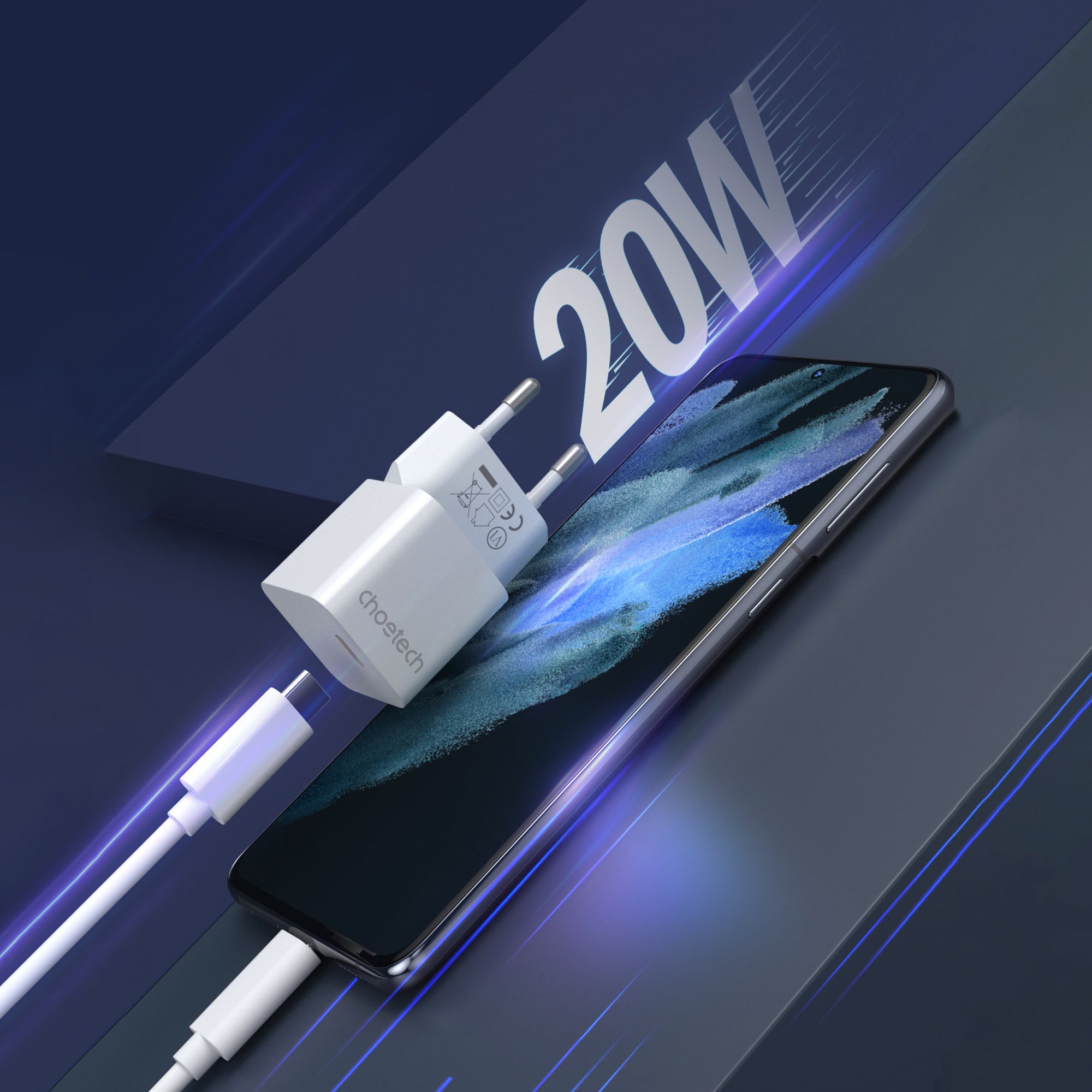 Choetech įkroviklis 20W USB Type C (PD5010)