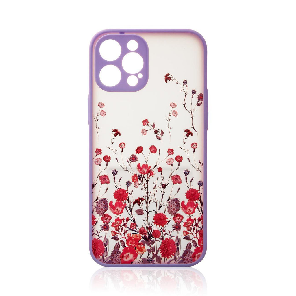 Gėlių dėklas iPhone 12 Pro Max – violetinis -- iPhone 12 Pro Max