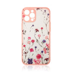 Skaidrus TPU dėklas iPhone 12 Pro Max – gėlės, rožinis -- iPhone 12 Pro Max