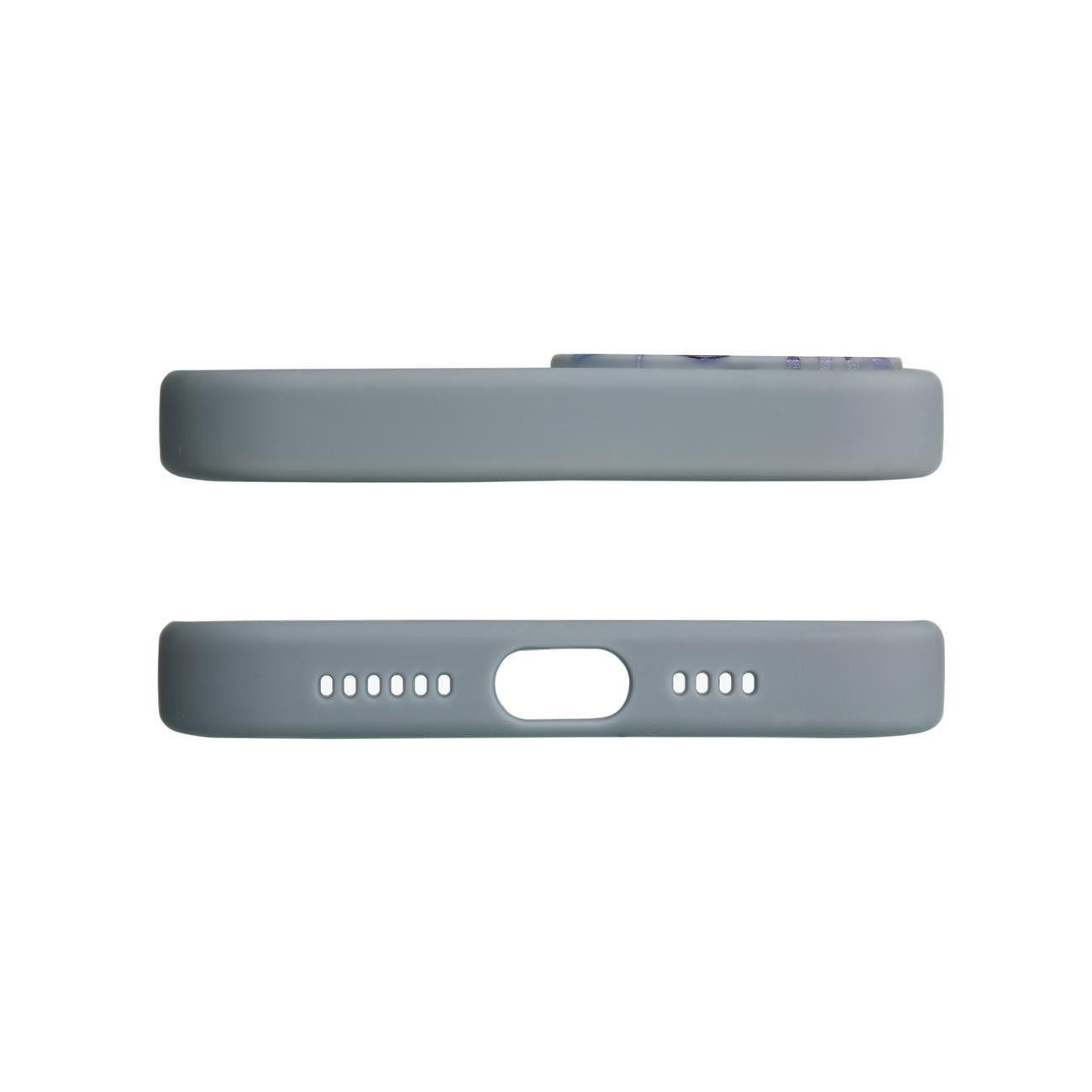Skaidrus gėlėtas dėklas iPhone 12 Pro Max – tamsiai mėlynas -- iPhone 12 Pro Max