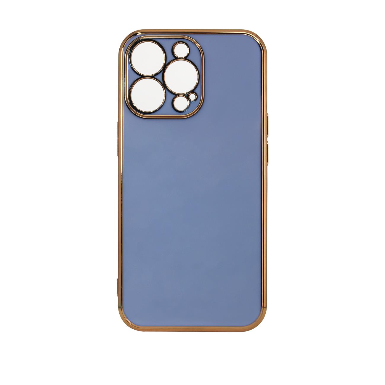 Silikoninis dėklas Redmi Note 11 – mėlynas, auksinis rėmelis -- Xiaomi Redmi Note 11
