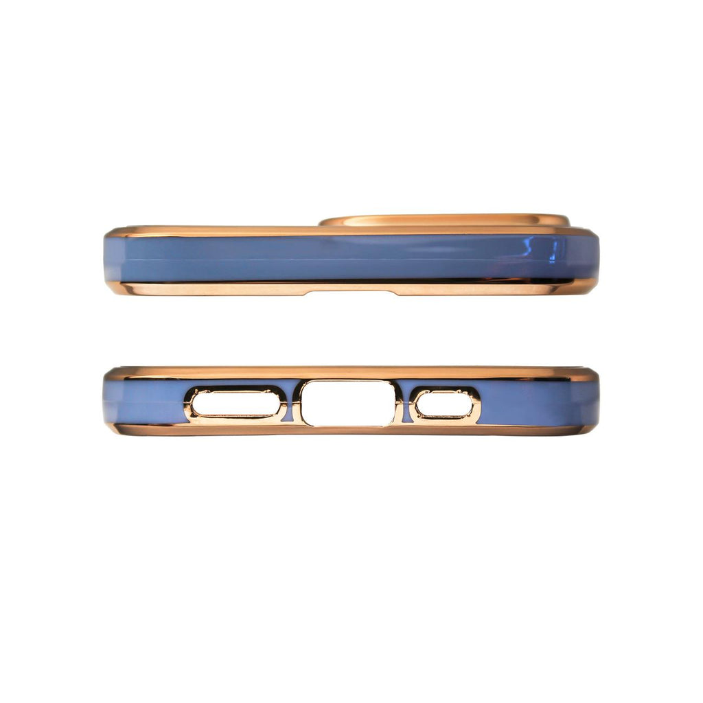 Silikoninis dėklas Redmi Note 11 – mėlynas, auksinis rėmelis -- Xiaomi Redmi Note 11